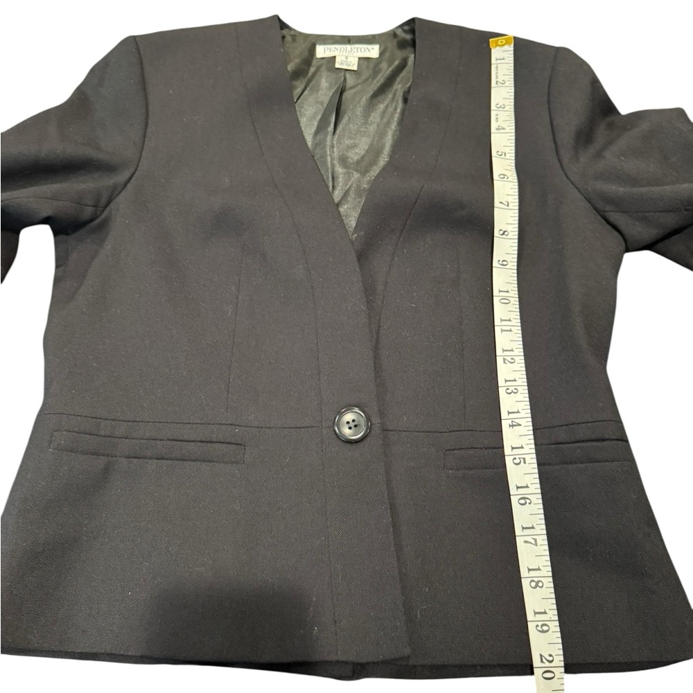 Pendleton Petite Virgin Wool Black Blazer Women’s Size 6 Classic Tailored Jacket - Picture 7 of 9